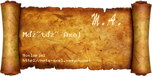 Máté Axel névjegykártya